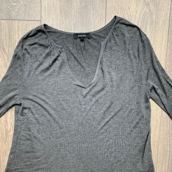 Aritzia Babaton Women's Top Blouse Charcoal Grey 3/4 Length Sleeve Size XS - Picture 5 of 16